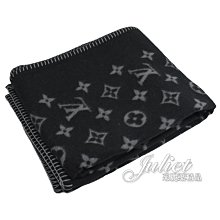 【茱麗葉精品】全新精品 LV M76032 MONOGRAM ECLIPSE 經典花紋羊毛披肩/毛毯.黑灰 預購無現貨