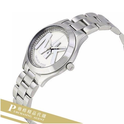 雅格時尚精品代購Michael Kors MK3548 MK手錶 銀色鋼帶耀眼晶鑽手錶 女錶 歐美時尚 美國代購