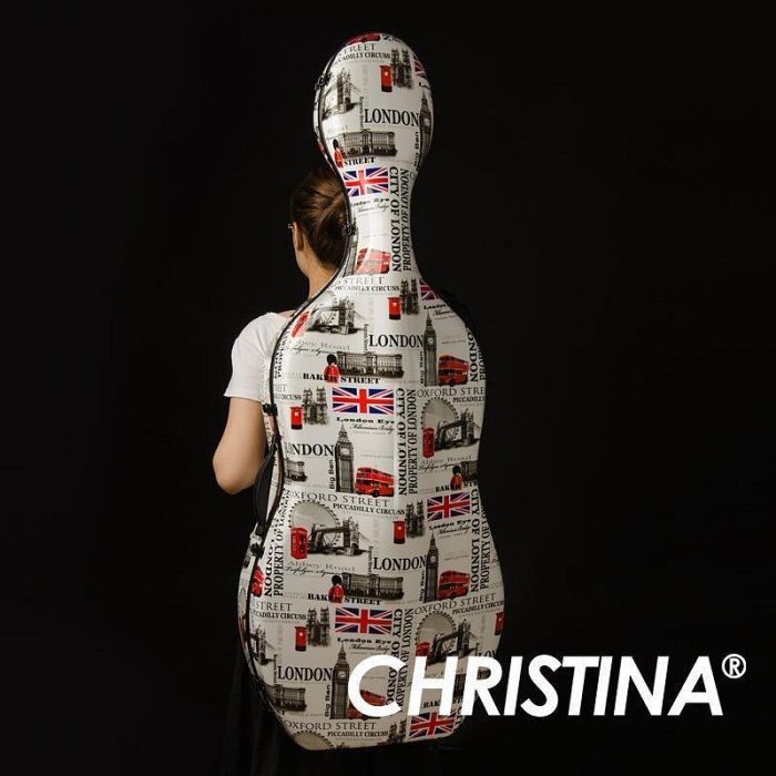 【現貨精選】chrisitina碳纖維大提琴盒倫敦 大提琴包 大提琴琴盒 配件盒子