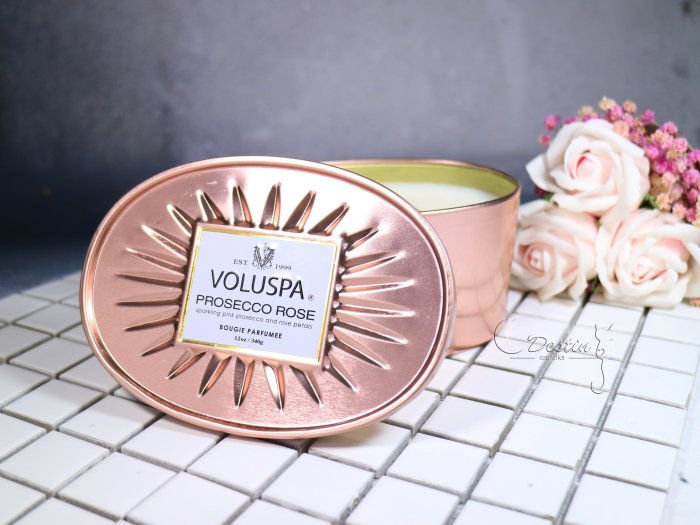 Voluspa 美國 香氛精油蠟燭 普羅塞克玫瑰 Prosecco Rose  12oz 鐵罐 全新 雙芯