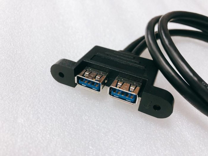 USB公母線 A公-A母線 雙USB3.0公轉雙USB3.0母線 帶螺絲孔可鎖面板(不附螺絲) U3-103-0.5M