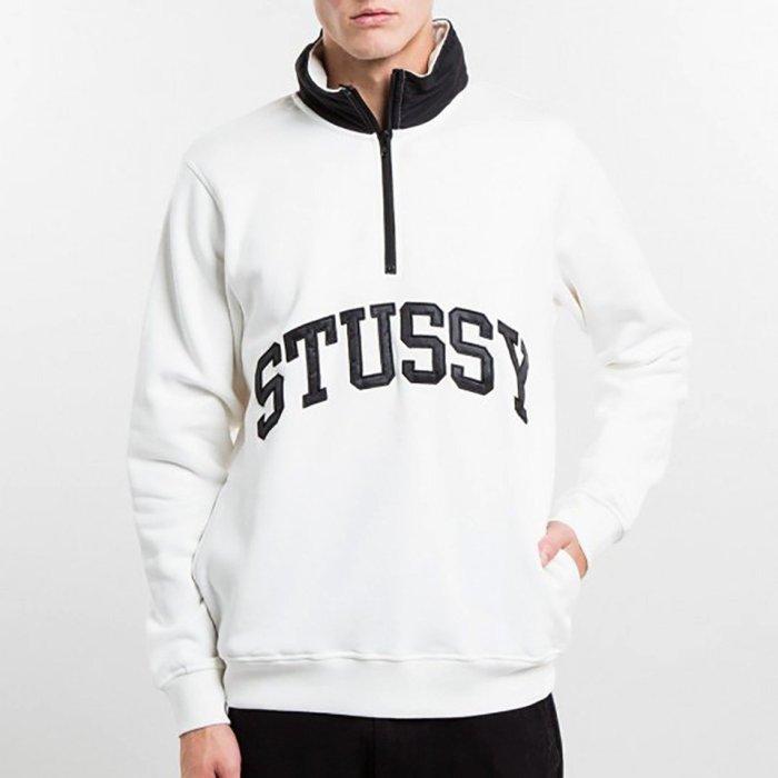 【超搶手】全新正品 2015 秋冬 最新款 STUSSY FLEECE MOCK NECK 半拉 棉外套 白色M