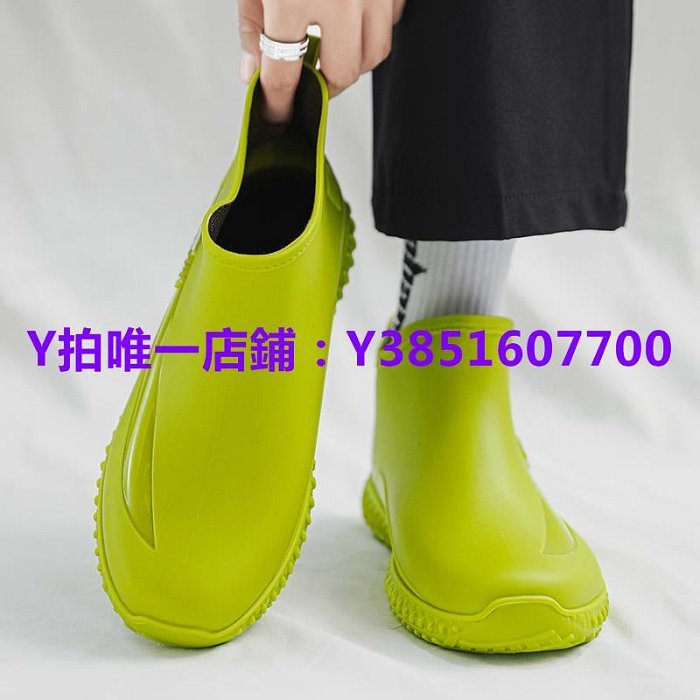 雨鞋 短筒雨鞋男款2024春季新款時尚雨靴防滑耐磨網紅水鞋男士釣魚膠鞋