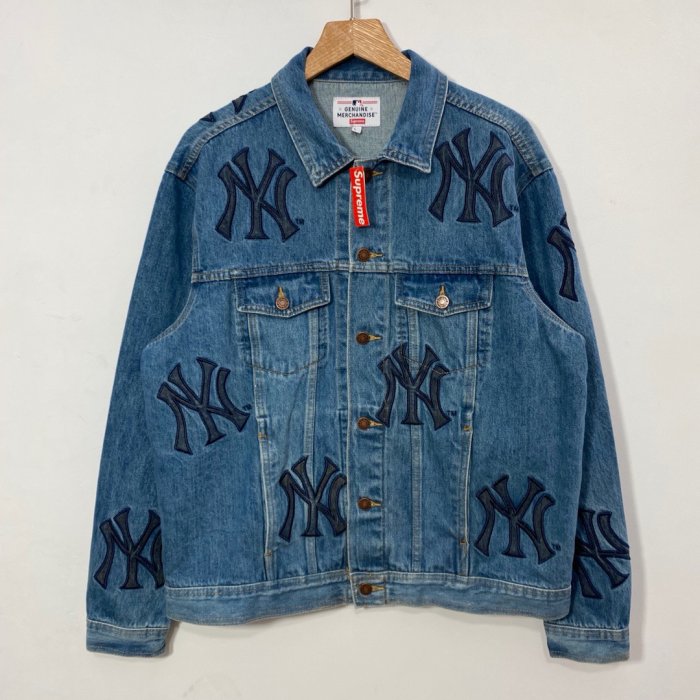 Supreme new york yankees denim trucker jacket