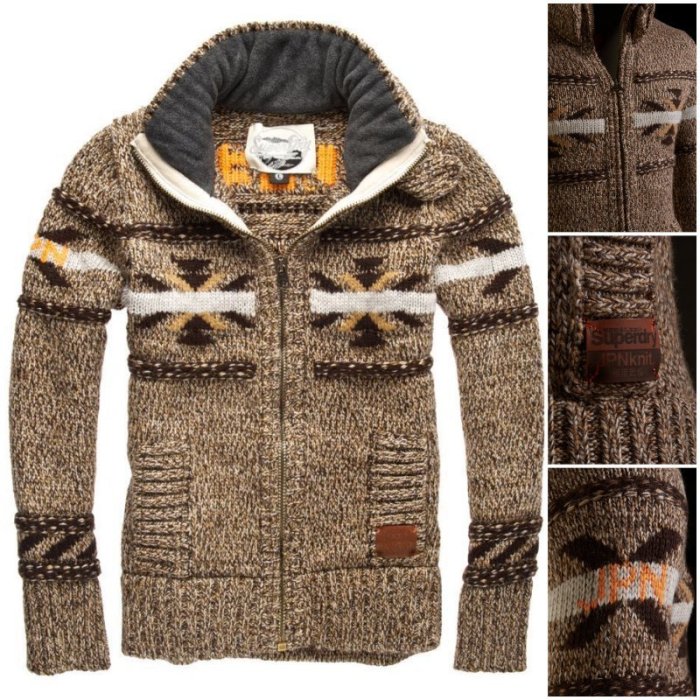 極度乾燥 Superdry Big Chief Zip Knit Buffalo 民族風 復古圖騰 羊毛 水牛 針織外套