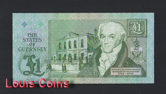 【Louis Coins】B861-GUERNSEY-1991-2016根西島紙幣,1 Pound(B)