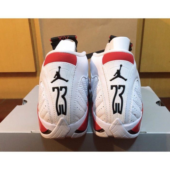 【正品】全新 Air Jordan 14 "Candy Cane”487471-100 籃球 白紅潮鞋