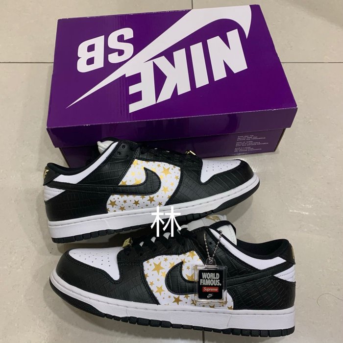 全新9.5現貨Supreme x Nike SB Dunk Low 黑白聯名至尊星星聯名熊貓