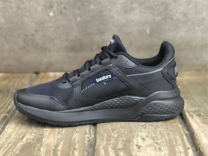 男女 PUMA  Anzarun Grid 網布 皮革 運動 休閒鞋 全黑 368865-01