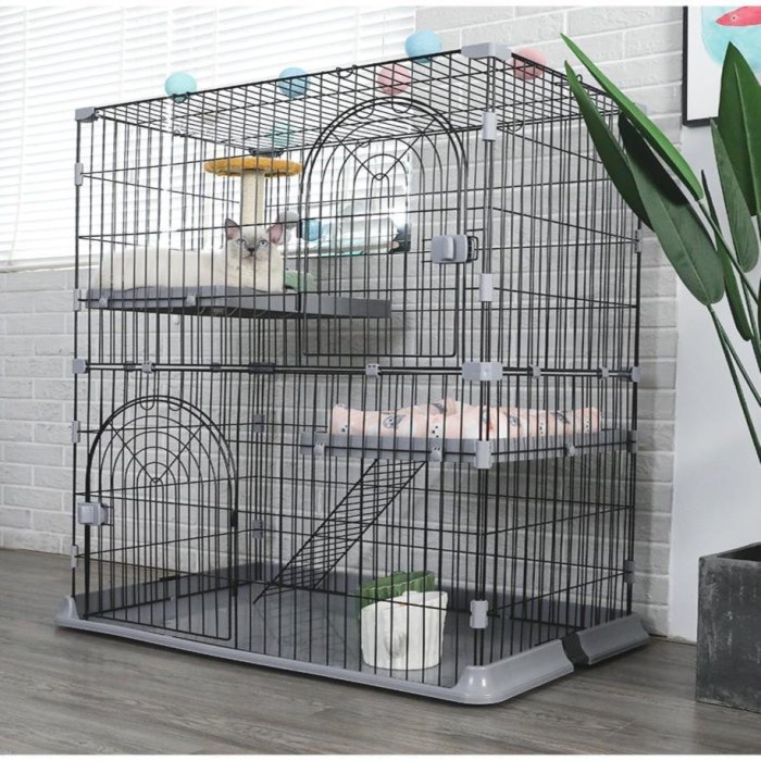 新品 貓籠子家用室內超大自由空間帶廁所貓屋貓舍貓咪用品小型兩層別墅 促銷