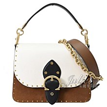 【茱麗葉精品】全新精品 COACH 專櫃商品 4595 BEAT 絨面皮革拼接肩/斜背兩用包.咖白 現貨