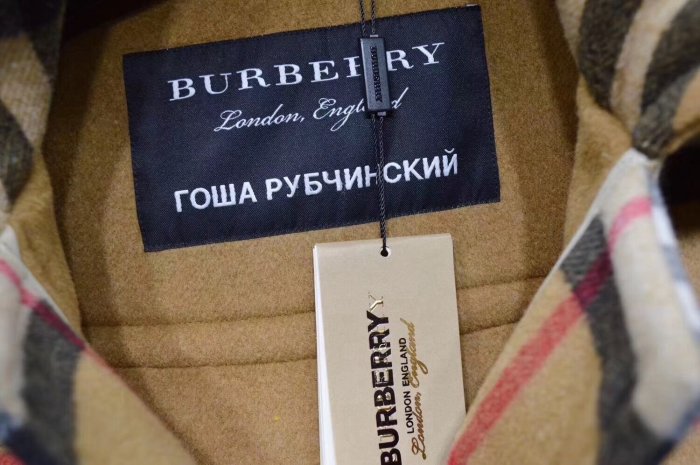 免郵（現貨）18官網新款-Burberry&Gosha聯名經典格紋澳洲羊毛牛角釦大衣/風衣/立體剪裁-原廠尾單 稀疏商品