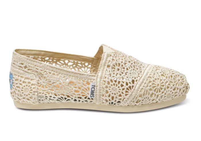 ☆╮A&T-TOMS╭☆TOMS懶人鞋美國品牌TOMS NATURAL CROCHET蕾絲簍空款【女-米白】現貨-預購