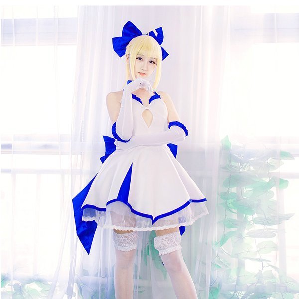 5Cgo【鴿樓】會員有優惠 41963251349 藍戰cos服 Saber cos saber藍百合裝束 動漫服