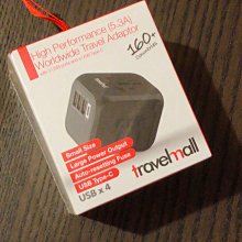 【小麥的店】全新未拆封＊附收納袋*長榮航空免稅＊Travelmall 4 USB 多國旅行轉換插頭 (5.3 A)