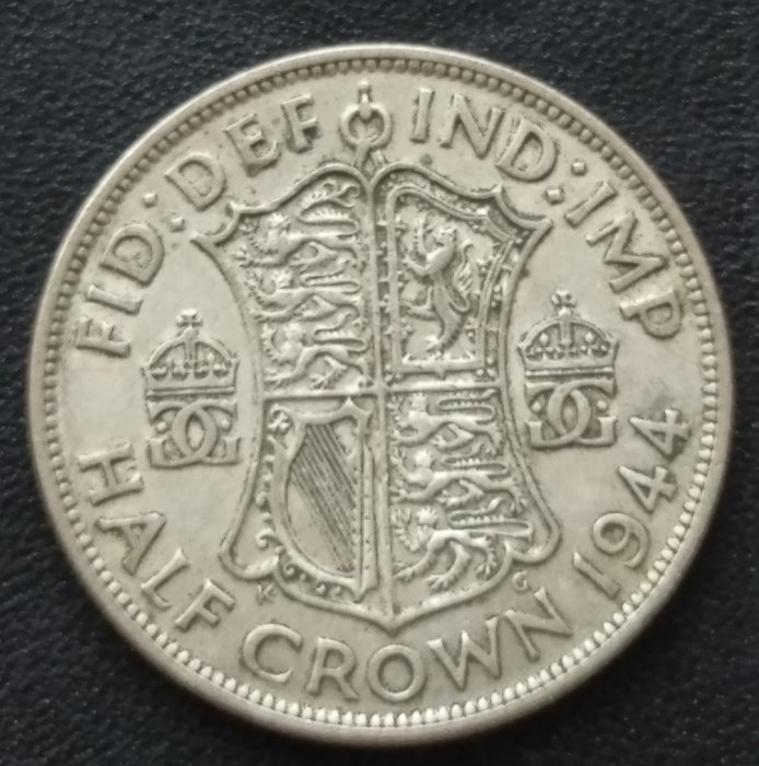 英國 1944年 半克朗 喬治六世   銀幣(50%)    280-990