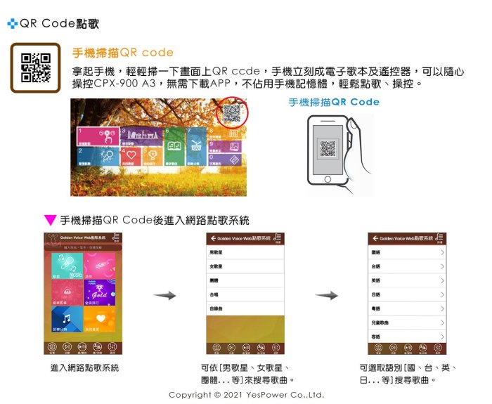 CPX-900 A3 金嗓Golden Voice 多媒體伴唱機/QR Code點歌/人聲消除/鏡射功能