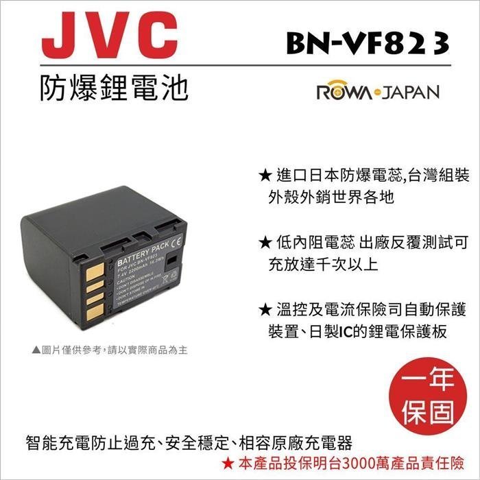 幸運草@樂華 FOR Jvc BN-VF823U 相機電池 鋰電池 防爆 原廠充電器可充 保固一年