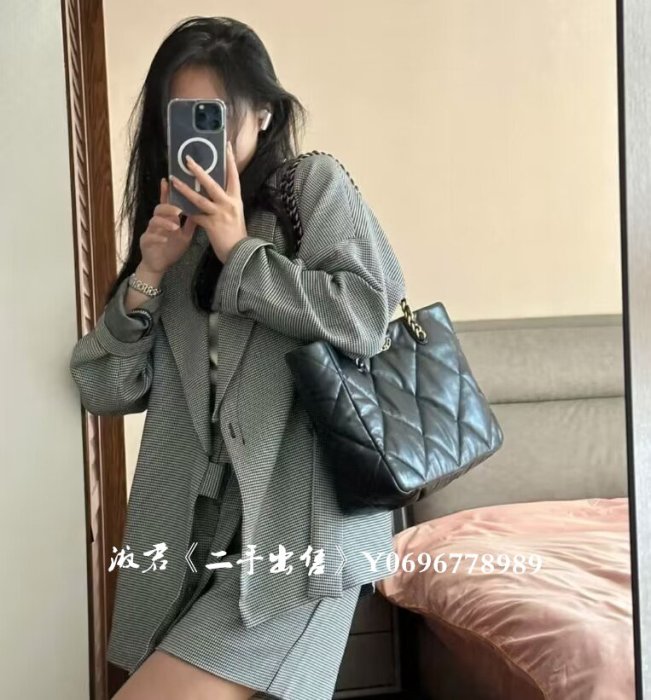 二手出售  CHANEL 香奈兒 19shopping bag媽咪包托特包 腋下包 購物袋 AS3660