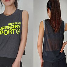 [P S]3號5樓 全新正品 Superdry【缺洗標】 女款 運動背心 黑灰色 (NIKE、ADIDAS、UA類似款)