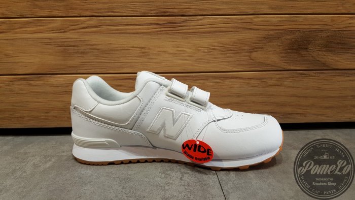 POMELO柚 NEW BALANCE 574 全白 皮革 魔鬼氈 膠底 復古 學生 女鞋 牛奶糖 KV574G8Y