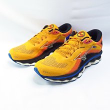 Mizuno WAVE SKY 7 男 慢跑鞋 緩衝型 J1GC230205 橘黃黑【iSport愛運動】