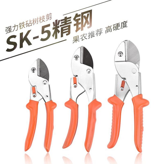 溜溜SK5鋼 修枝剪刀園林果樹粗枝花剪強力修剪樹枝園藝剪刀剪子