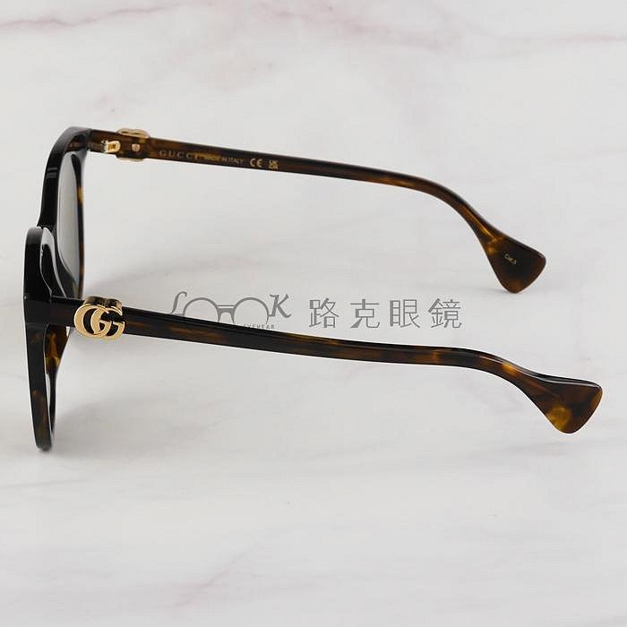 Gucci 太陽眼鏡 雙G LOGO 琥珀框 GG1071S 002