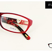 【My Eyes 瞳言瞳語】Furla 義大利品牌 漸層紅色小框型光學眼鏡 大膽鮮豔紅色系 高鼻托設計 (VU4792)