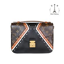 【巴黎站二手名牌專賣店】＊現貨＊LV 路易威登 真品＊M43488 Pochette Metis經典花紋拼接皮革雕花限量版郵差包 斜背包