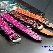 【時間探索】 進口純正鱷魚皮薄型錶帶 ( 18mm )