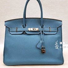 A6765 HERMES BLUE JEAN/銀扣togo柏金35(遠麗精品 台北店)