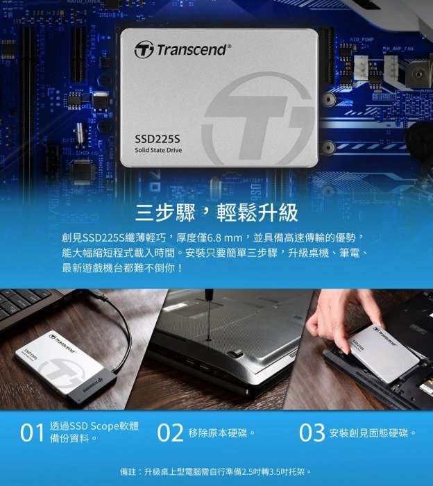 【粉絲價819】阿甘柑仔店【預購】~ 創見 SSD225S 250G 2.5吋 SATA3 固態硬碟 SSD 公司貨