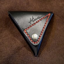 KH手工皮革工作室 MIT牛皮小錢包 三角形零錢包 coin bag 造型零錢包 硬幣收納外幣零錢包 錢袋 銅板包 小包