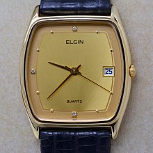 《寶萊精品》ELGIN 愛爾金黃酒桶型石英男子錶