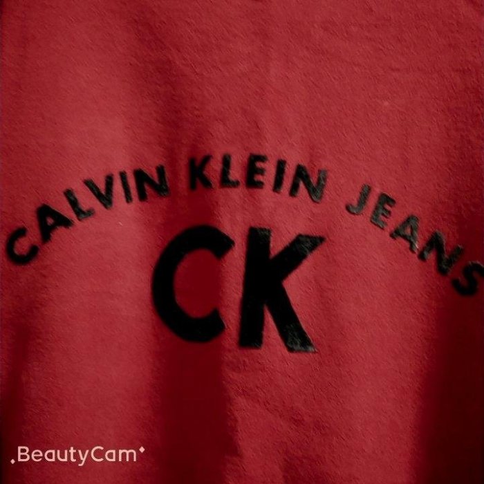 CK絨布品牌字樣率性舒適長版純棉上衣