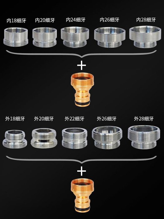 廚房洗臉盆台盆水龍頭萬能轉接頭洗衣機進水管接口轉換頭奶嘴對接【滿200元出貨】