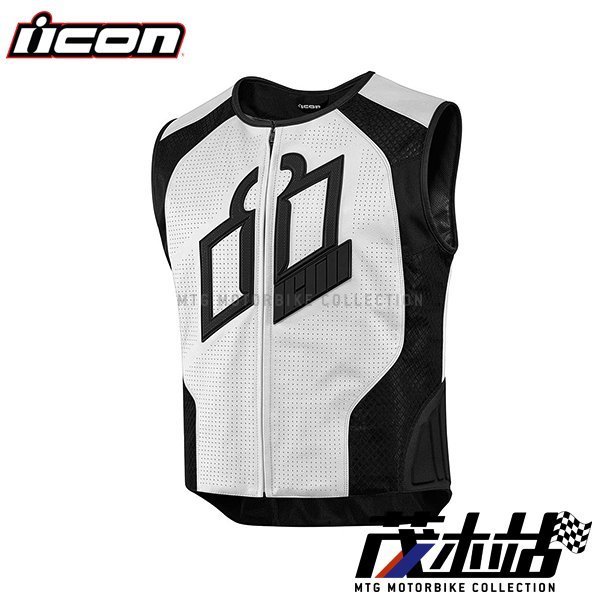 ❖茂木站 MTG❖ ICON HYPERSPORT PRIME VEST 背心 真皮 美式 哈雷 復古 D3O護具。白