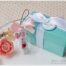 Double Love Tiffany盒「玫瑰小兔吊飾+玫瑰皂」二入禮盒.姊妹禮結婚婚禮小物.禮品.贈品.來店禮.送客戶