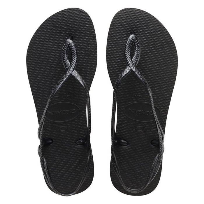 【哈瓦仕特賣會全館免運】 havaianas LUNA  系列 麻花涼鞋/  細帶 /  黑色