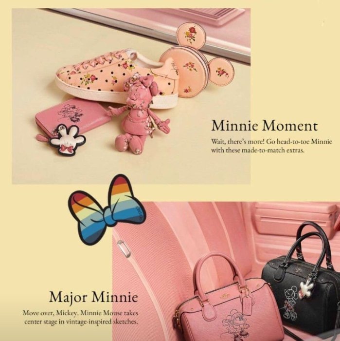 Coach × Disney 2018米妮系列 最新限量聯名款 米妮耳朵零錢包