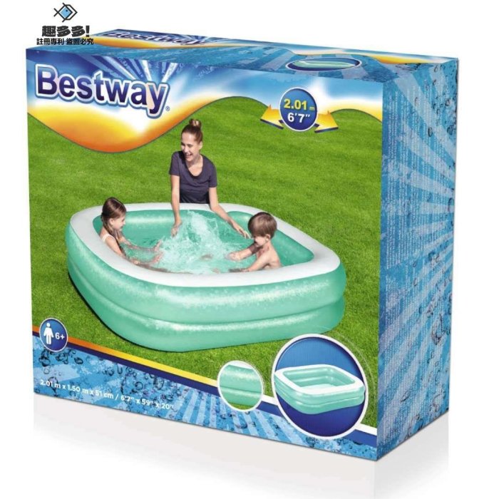 新款推薦 Bestway54005嬰幼兒童充氣游泳池加高加厚寶寶戲水池家庭泳池浴池 可開發票