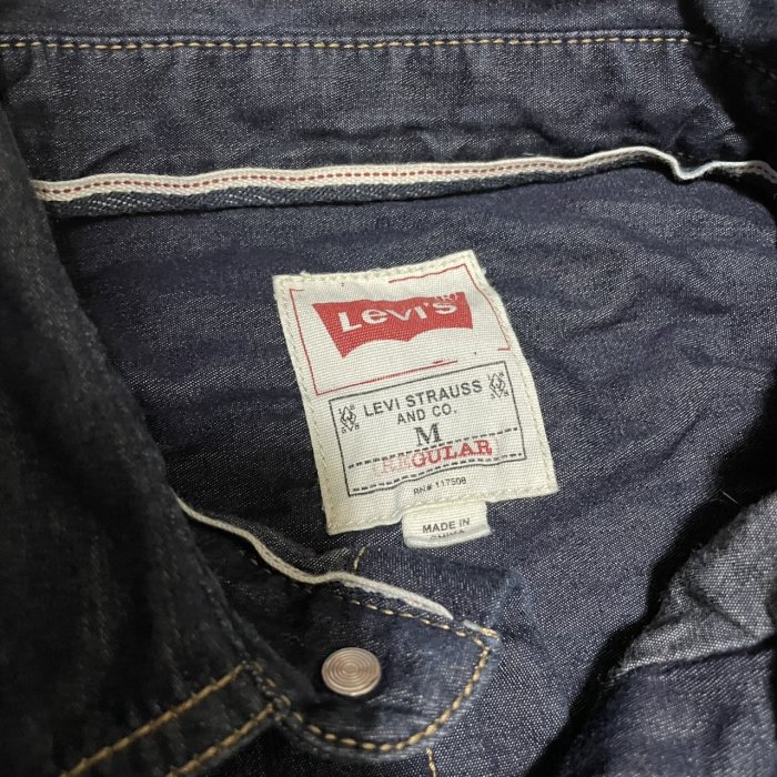 Levi's levis M號 實際L號 深藍原色牛仔襯衫