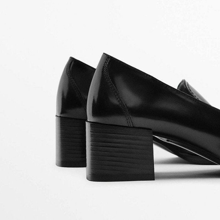 新款熱銷 西班牙 Massimo Dutti女鞋2022秋季真皮切爾西粗跟短靴高跟短筒靴子女 明星大牌同款