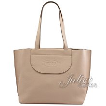 【茱麗葉精品】【全新精品 優惠中】TODS 專櫃商品 烙印LOGO素面牛皮肩背托特包.裸粉 現貨