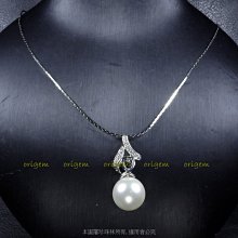 珍珠林~手工打造925純銀珍珠墬~14.5MM最高級南洋硨磲貝珍珠墬 #926+2