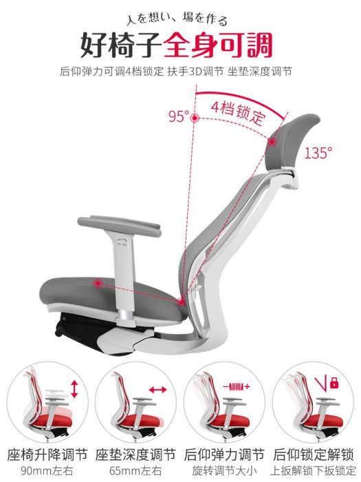免運 日本岡村okamura人體工學椅sylphy light電腦椅家用久坐辦公椅子 自行安裝