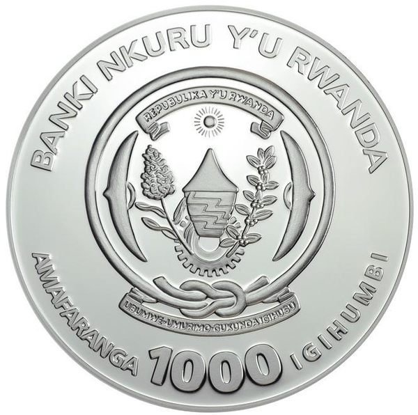 盧安達 紀念幣 2011 3oz 非洲動物紀念銀幣-黑犀牛 原廠