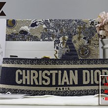☆優買二手精品名牌店☆ Christian Dior S8540 CBTE 深藍 帆布 刺繡 替換 肩背帶 全新二