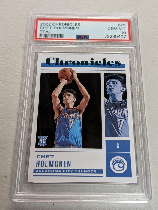 2022 Chronicles Teal #49 Chet Holmgren PSA10